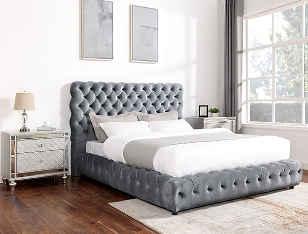 Flory Grey Bed King Size