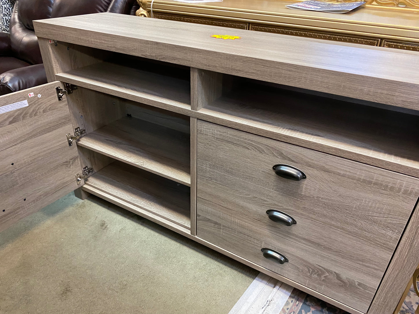 60" Driftwood Storage TV Stand