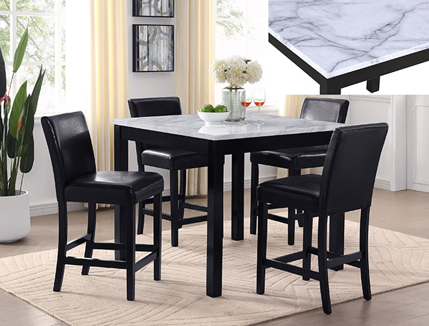 Counter-Height Table with Four Barstools (1715PU Lennon)