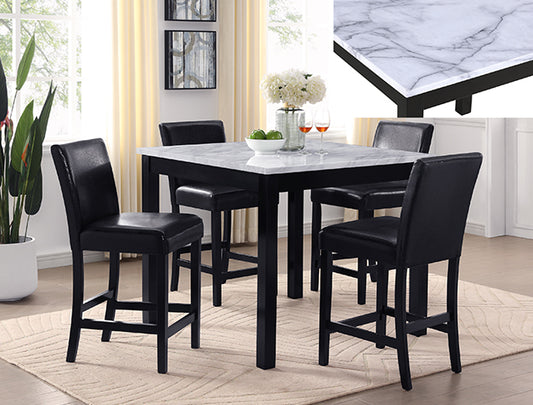 Counter-Height Table with Four Barstools (1715PU Lennon)