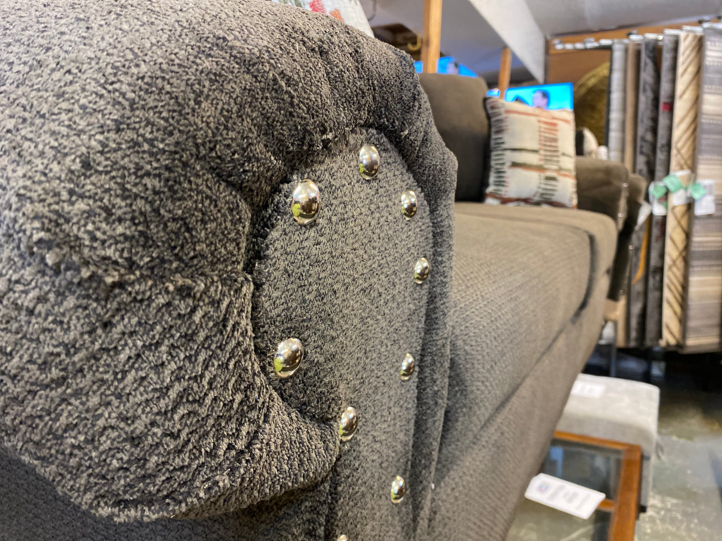 Brown, Buttoned Living Room Suite (A)