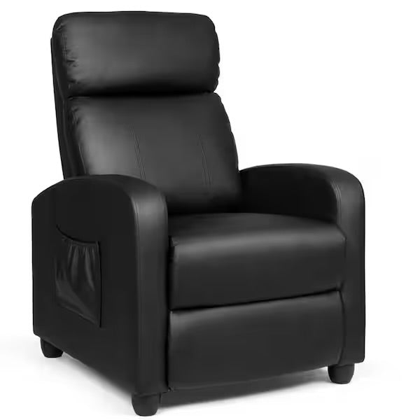 27 in. Width Big and Tall Black Leather Power Reclining 3 Position Recliner by Boyel Living (Set of Six)