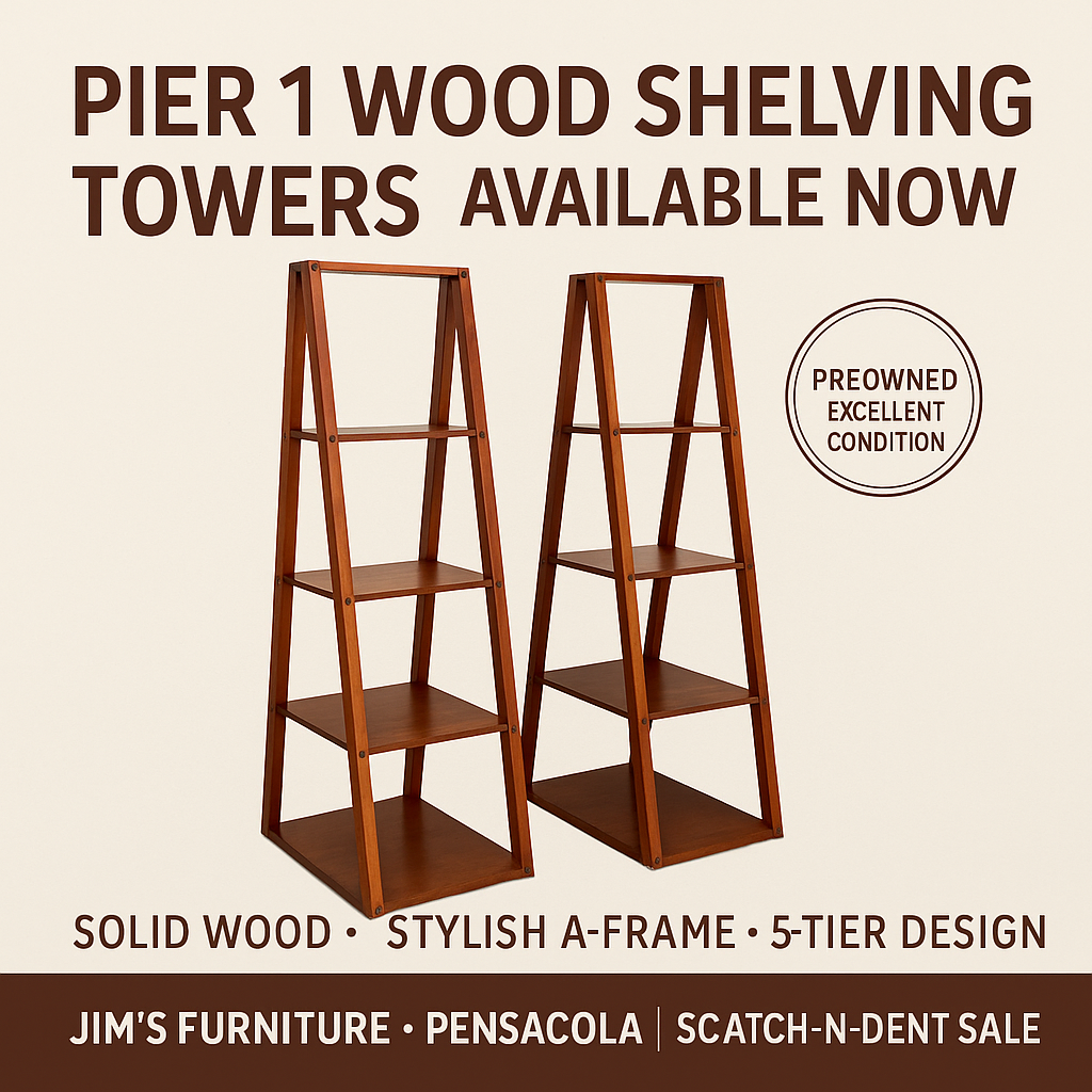 Pier 1 Imports Tapered Ladder-Style Wood Shelving Tower – 5-Tier Display