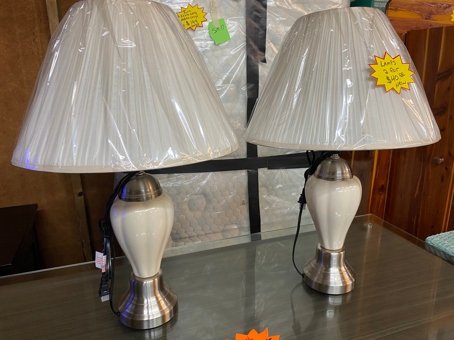 Ivory Table Lamps β Set of 2 (Brand New)