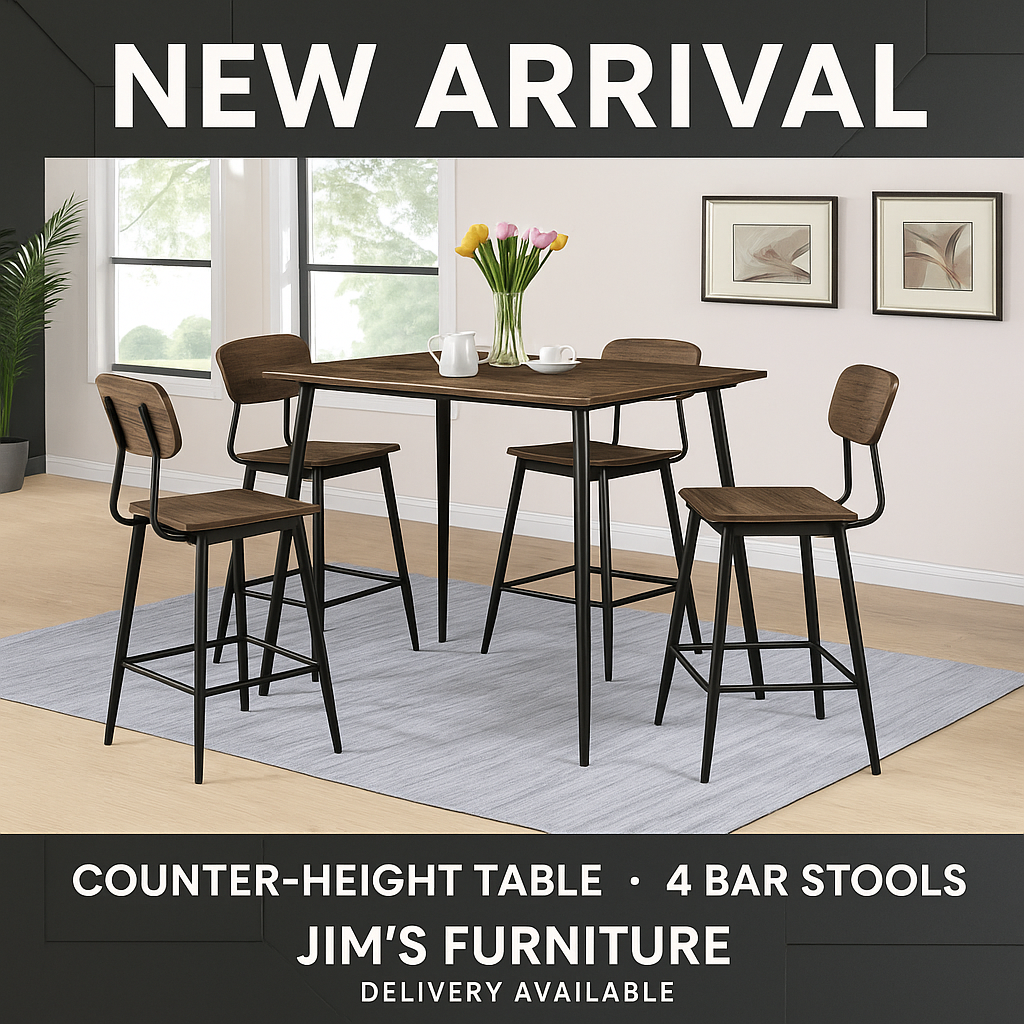 Brand New Counter-Height Table Set – Table + 4 Bar Stools