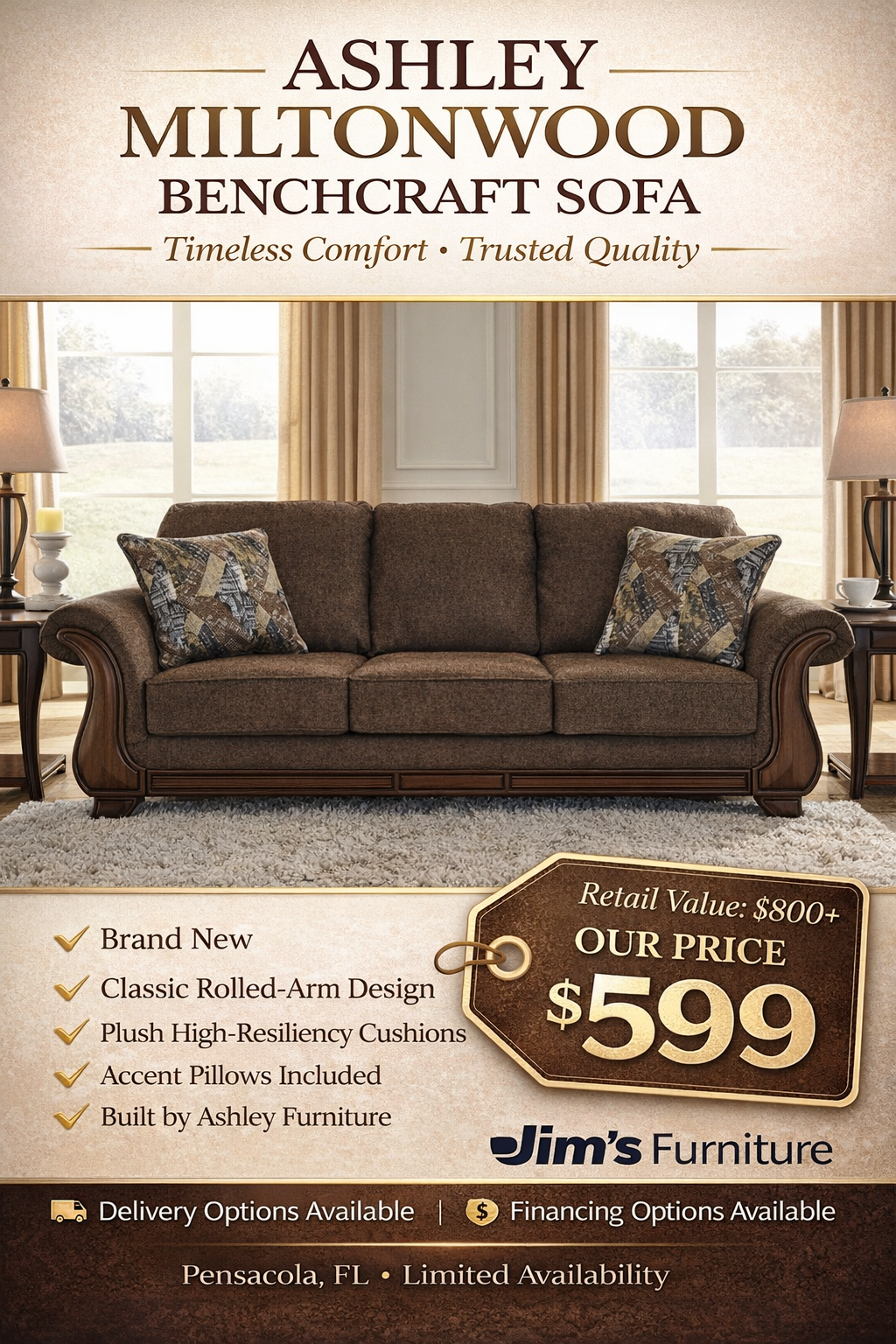 Ashley Miltonwood Benchcraft Sofa – Brand New