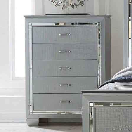 Lillian Queen Bedroom Set — Silver Finish