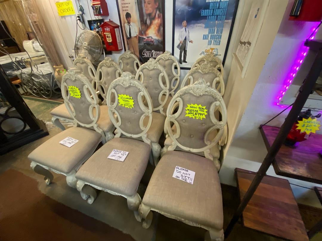 Set of 10 Acme Ragenardus Antique Style Chairs