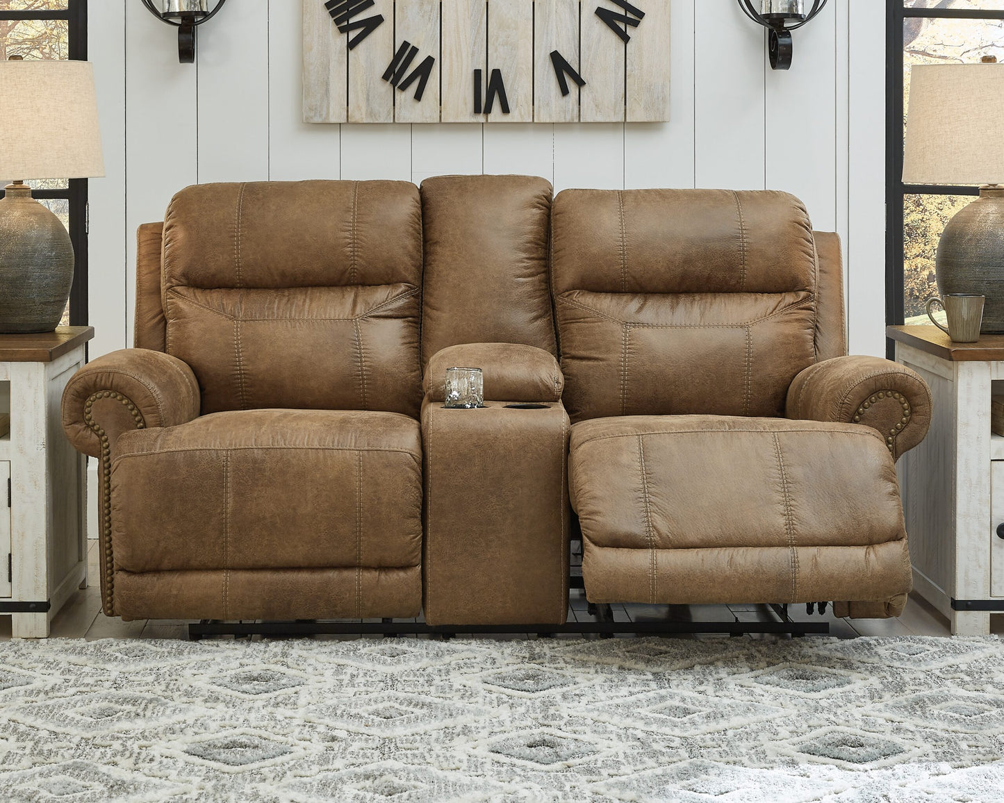 Ashley Power Reclining Loveseat with Console