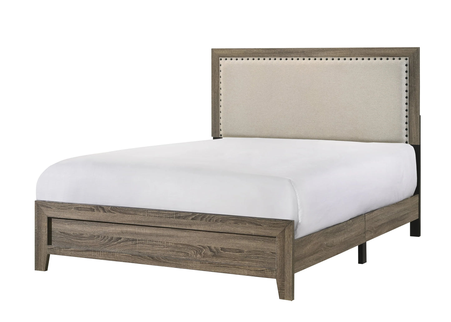 King-Size Millie Gray Upholstered Bed