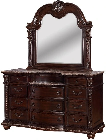 Marble-Top Dresser with Mirror