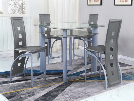 Echo Gray Counter-Height Table with Four Stools.