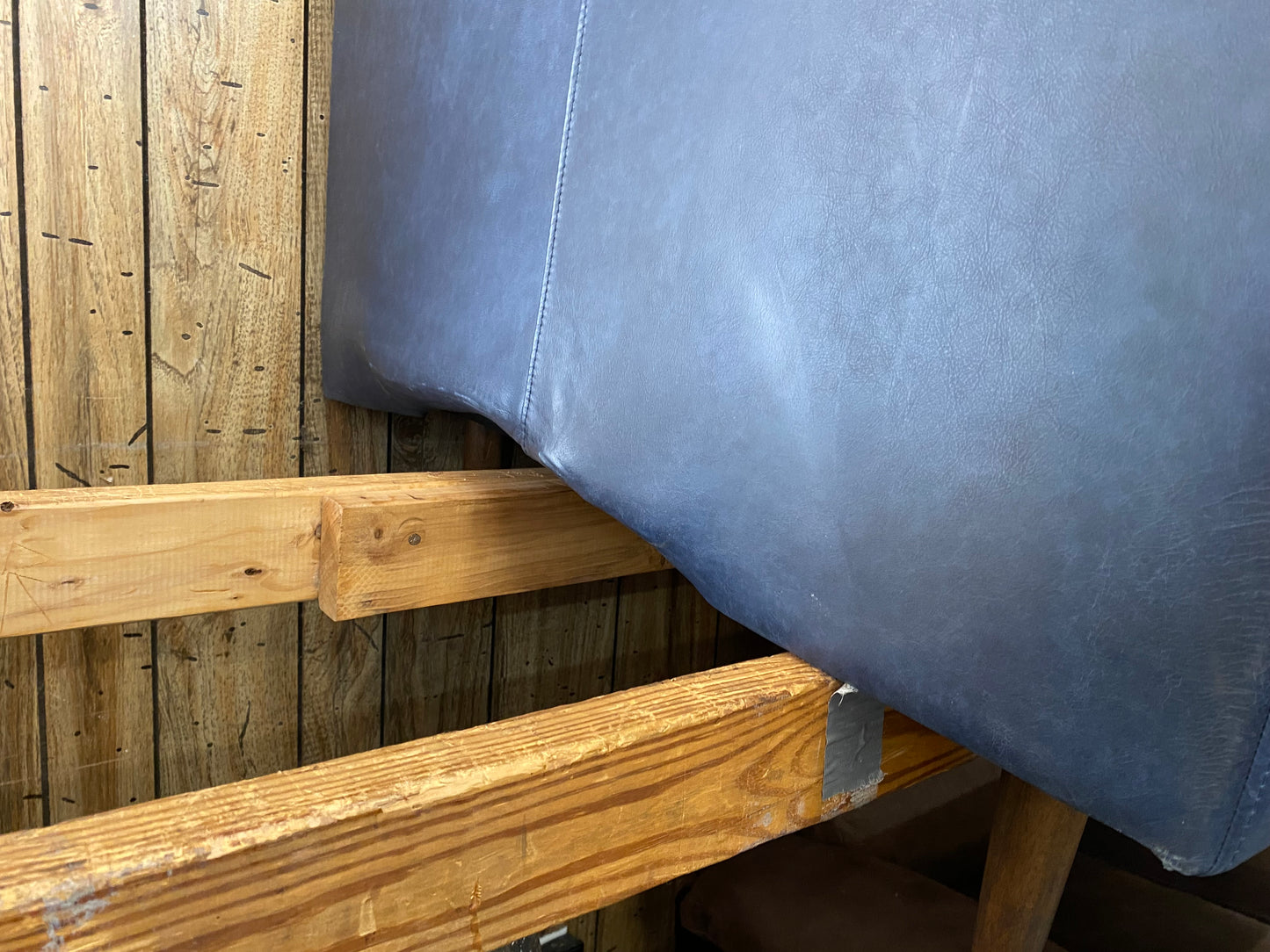 Poly & Bark Napa 72” Midnight Blue Leather Sofa