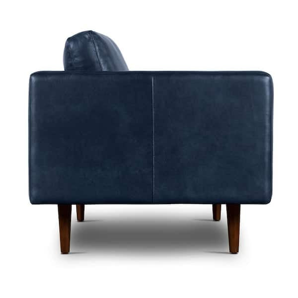 Poly & Bark Napa 72” Midnight Blue Leather Sofa
