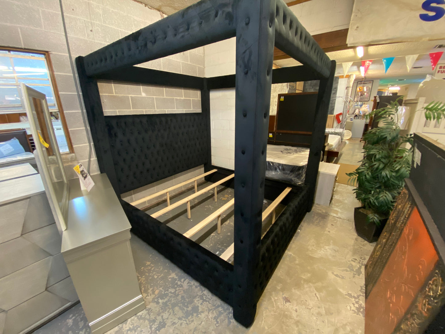 King-Size Black Annabelle Canopy Bed