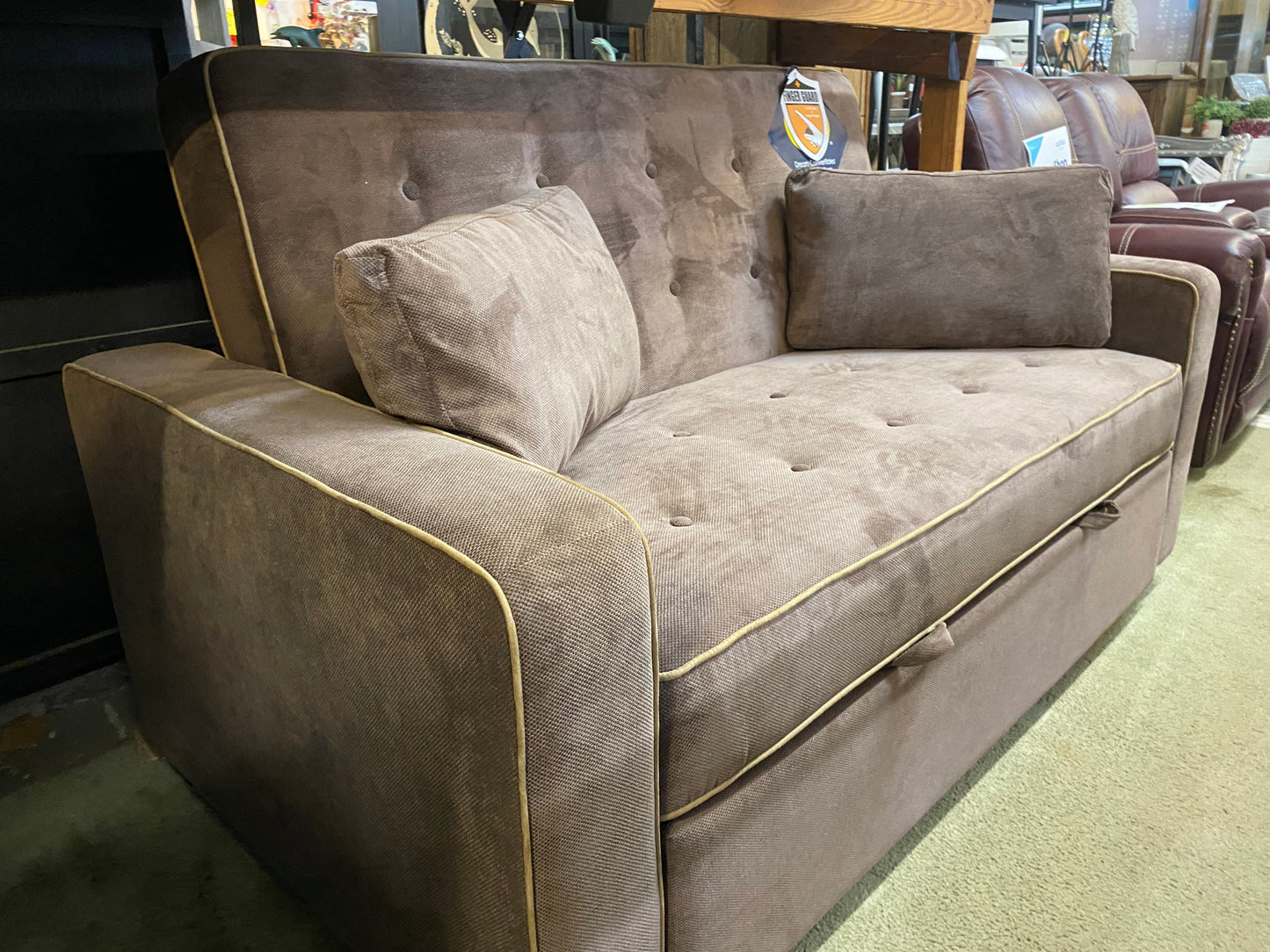 Serta Monroe Modern Convertible Loveseat – Java Brown