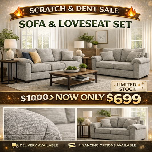 Harbor Gray Sofa & Loveseat Set – Modern Comfort Collection
