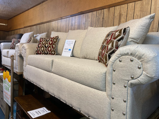Cream, Buttoned Living Room Suite