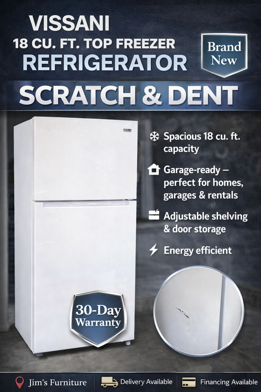 Vissani 18 cu. ft. Top Freezer Refrigerator – Scratch & Dent