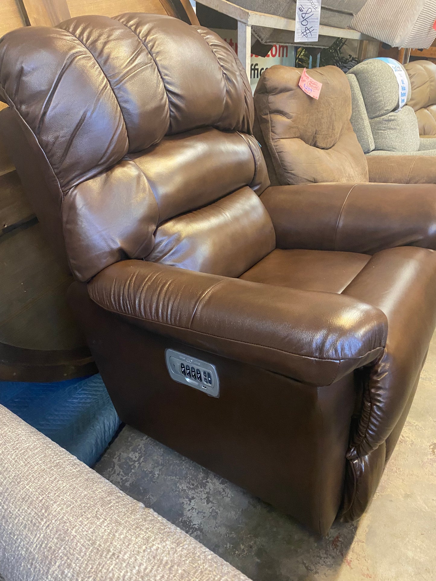 Oversized Leather Match Power Rocking Recliner with Power Headrest and Lumbar by La-Z-Boy