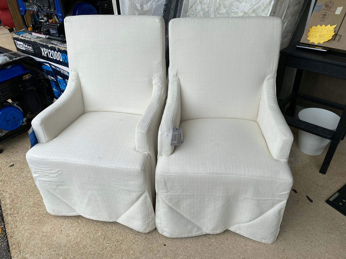 Pair of Kirkland’s Ivory Accent Chairs