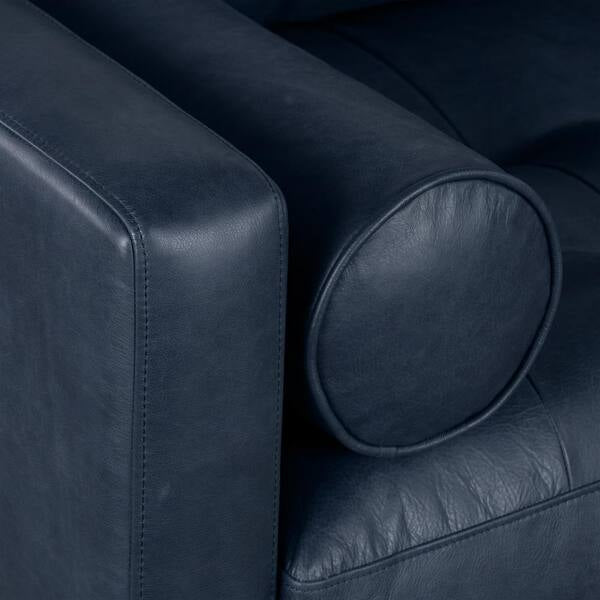 Poly & Bark Napa 72” Midnight Blue Leather Sofa