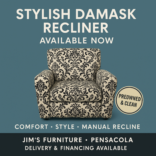 Stylish Damask Push-Back Recliner