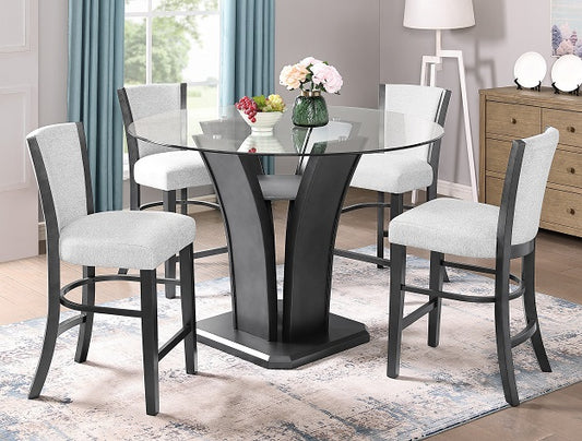 Camelia Five-Piece Counter-Height Dining Room Suite.