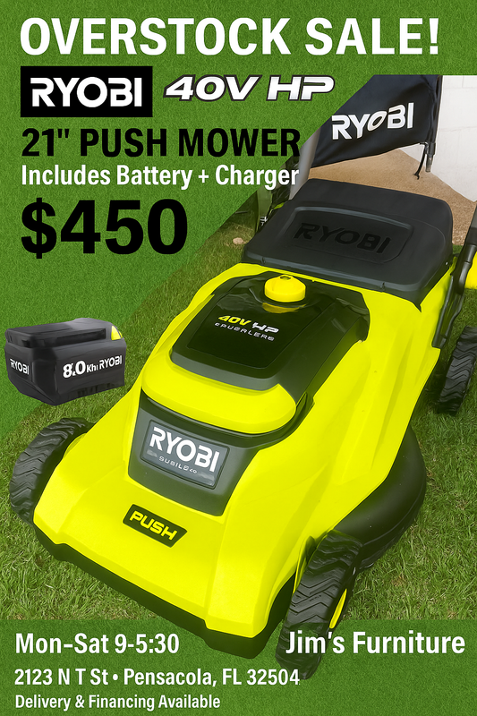 RYOBI 40V HP Brushless 21″ Push Lawn Mower Kit (Model RY40HPLM05K)