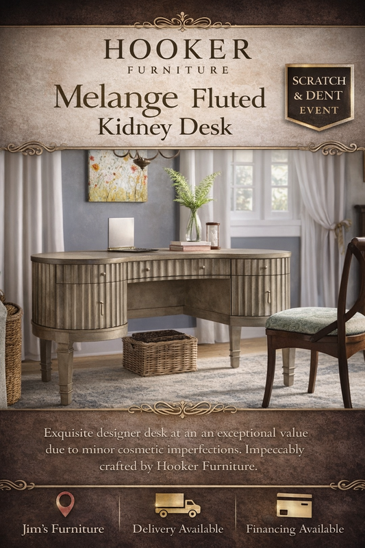 Hooker Furniture Melange Fluted Kidney Desk