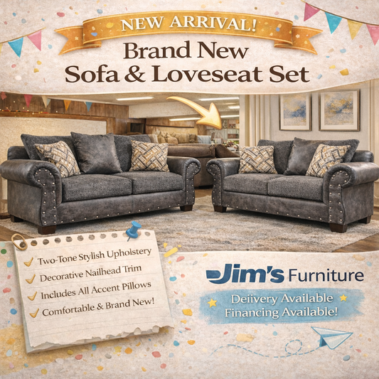 Brand New Two-Tone Sofa & Loveseat Set