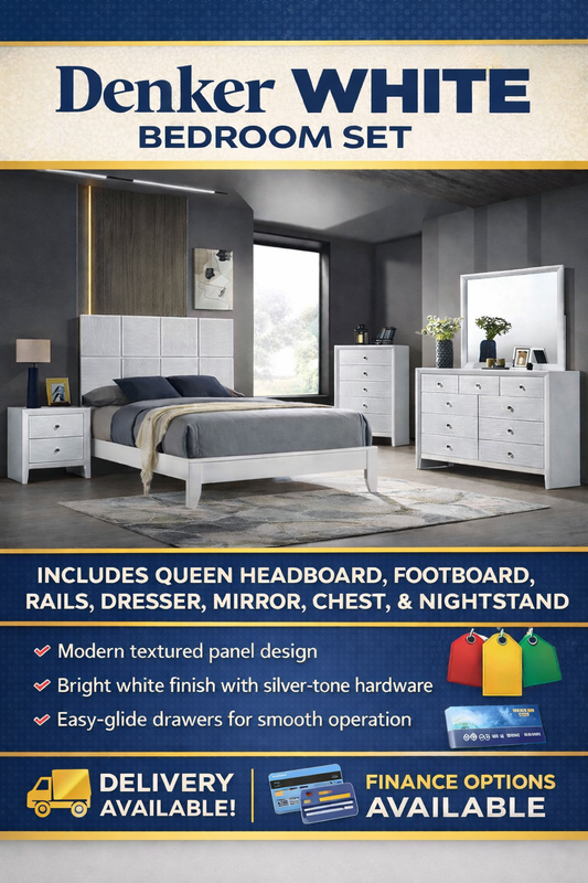 Denker White Bedroom Set – Queen