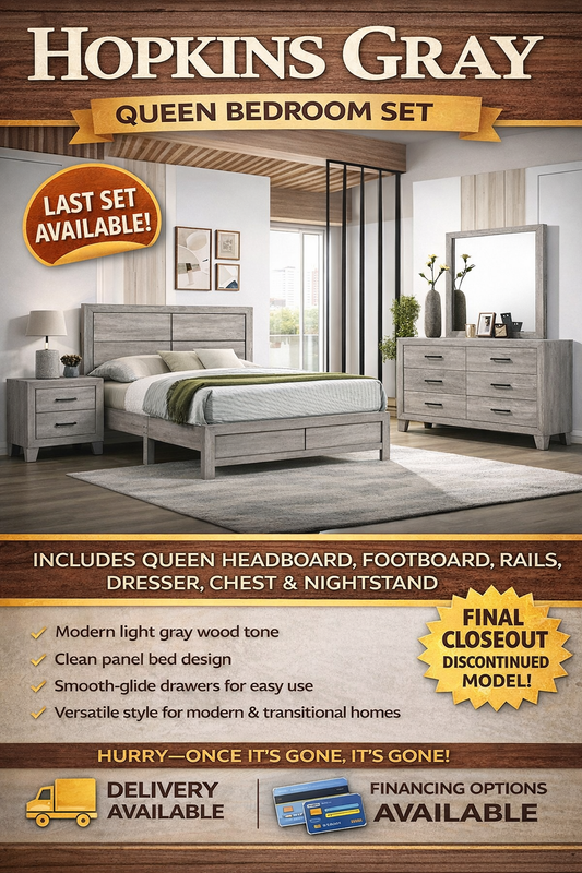 Hopkins Gray Queen Bedroom Set (Discontinued Model)