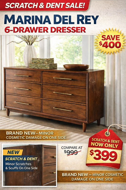 Marina Del Rey 6-Drawer Dresser – Scratch-and-Dent