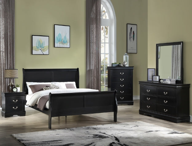 Queen Black Louis Philip Bedroom Suite