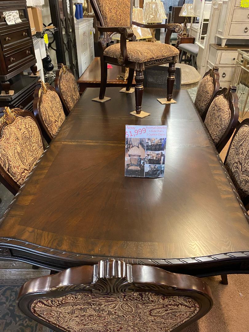 Formal Dining Room Table with Eight Chairs